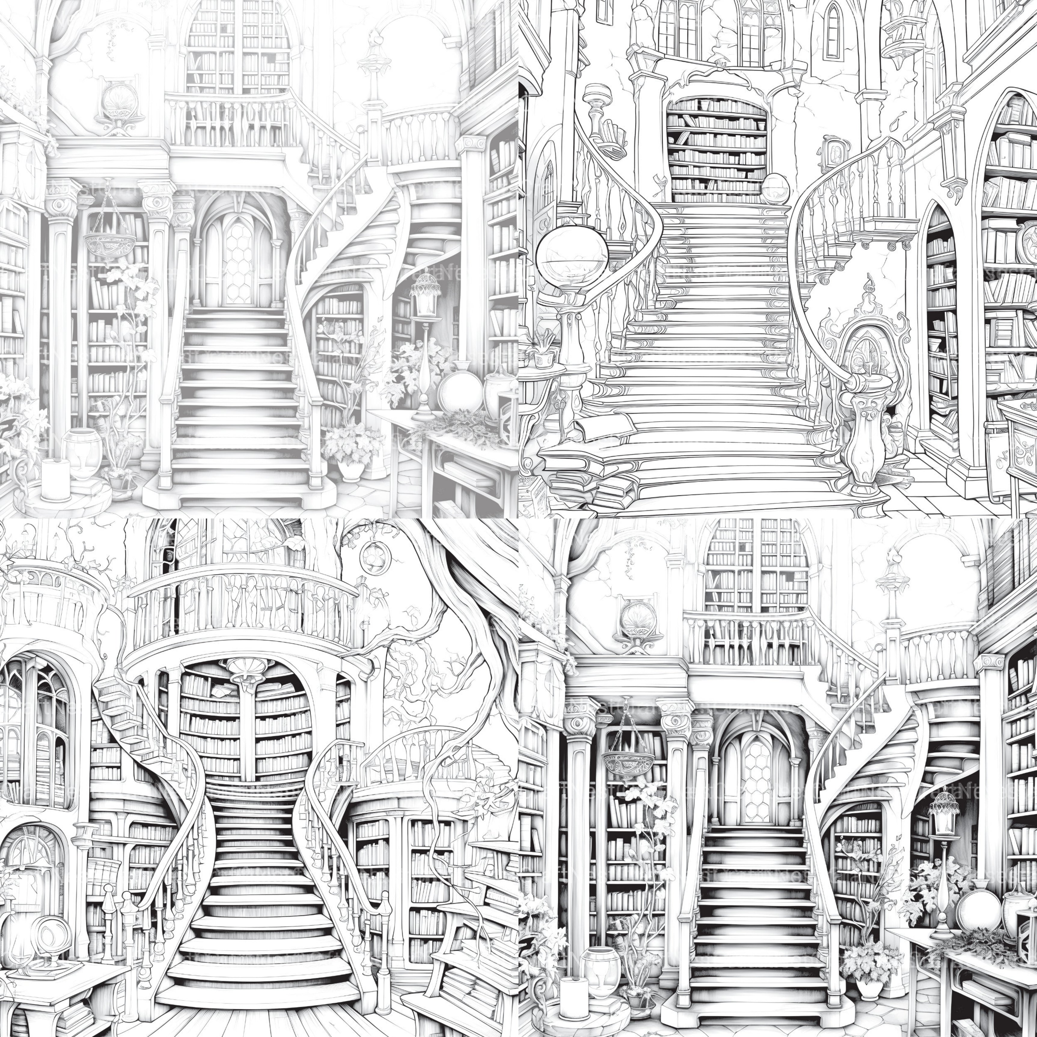Enchanted Library Coloring Book - CraftNest - Digital Crafting and Art