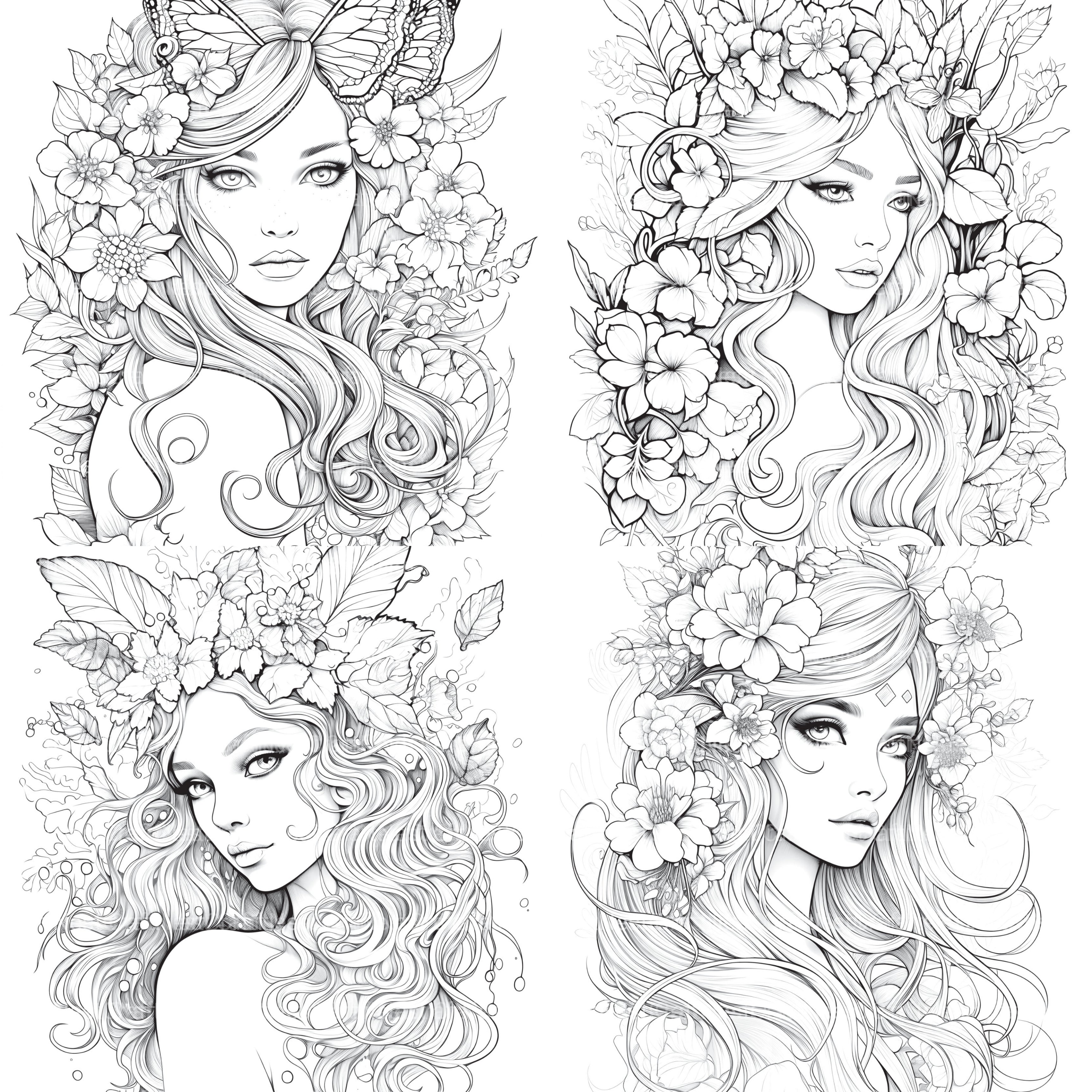 Beautiful Fairies Coloring Book - CraftNest - Digital Crafting and Art