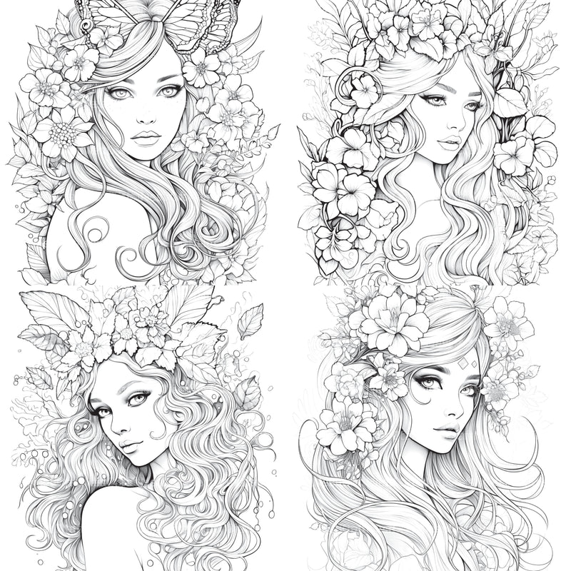 Beautiful Fairies Coloring Book - CraftNest - Digital Crafting and Art