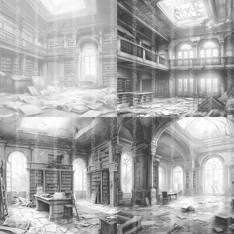 Lost Library Coloring Book - CraftNest - Digital Crafting and Art