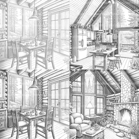 Cozy Cabins Coloring Book - CraftNest - Digital Crafting and Art