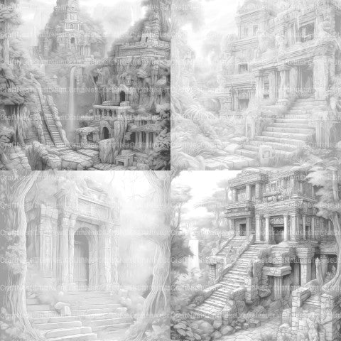 Lost Ruins Coloring Book - CraftNest - Digital Crafting and Art