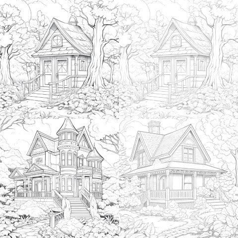 Autumn House Coloring Book - CraftNest - Digital Crafting and Art