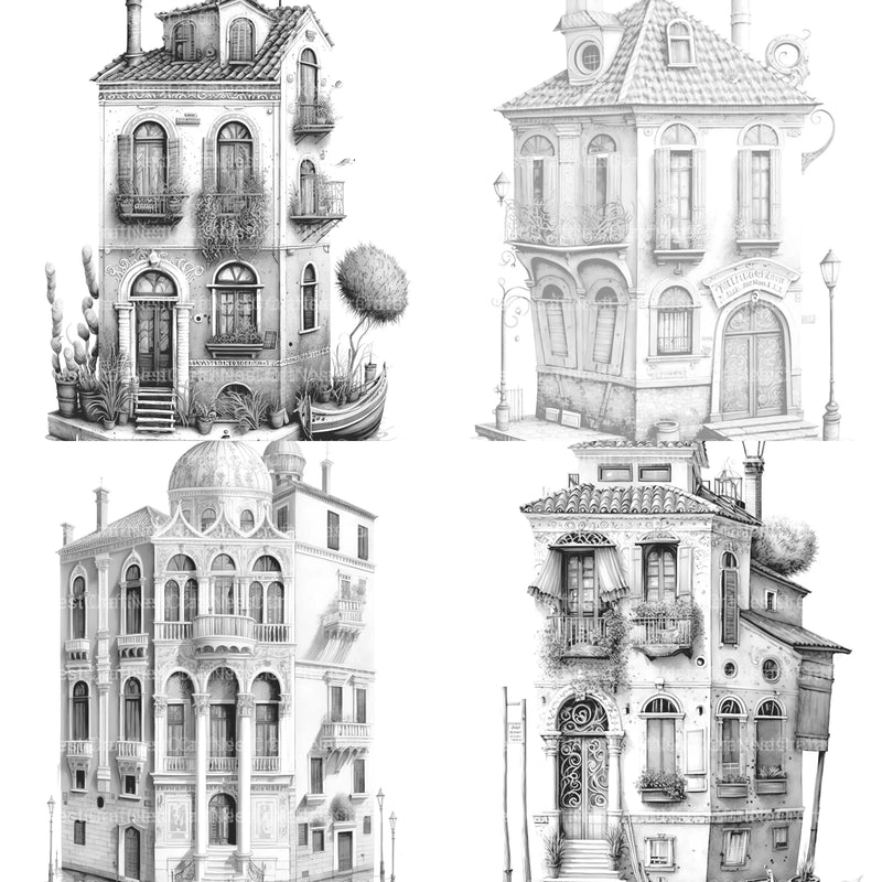 Venetian Tiny House Coloring Book - CraftNest - Digital Crafting and Art