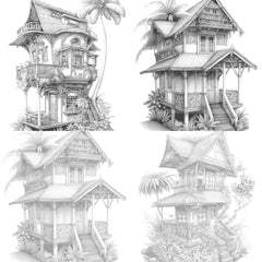 Hawaiian Tiny House Coloring Book - CraftNest - Digital Crafting and Art
