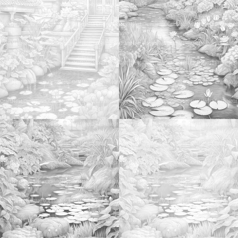Water Garden Coloring Book - CraftNest - Digital Crafting and Art