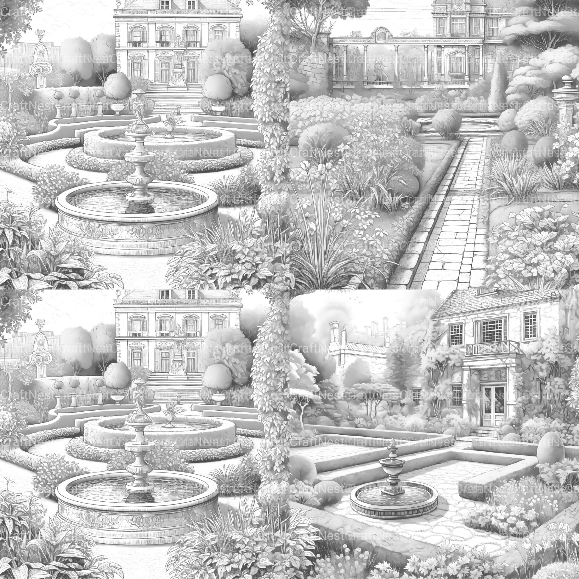 Formal Garden Coloring Book - CraftNest - Digital Crafting and Art