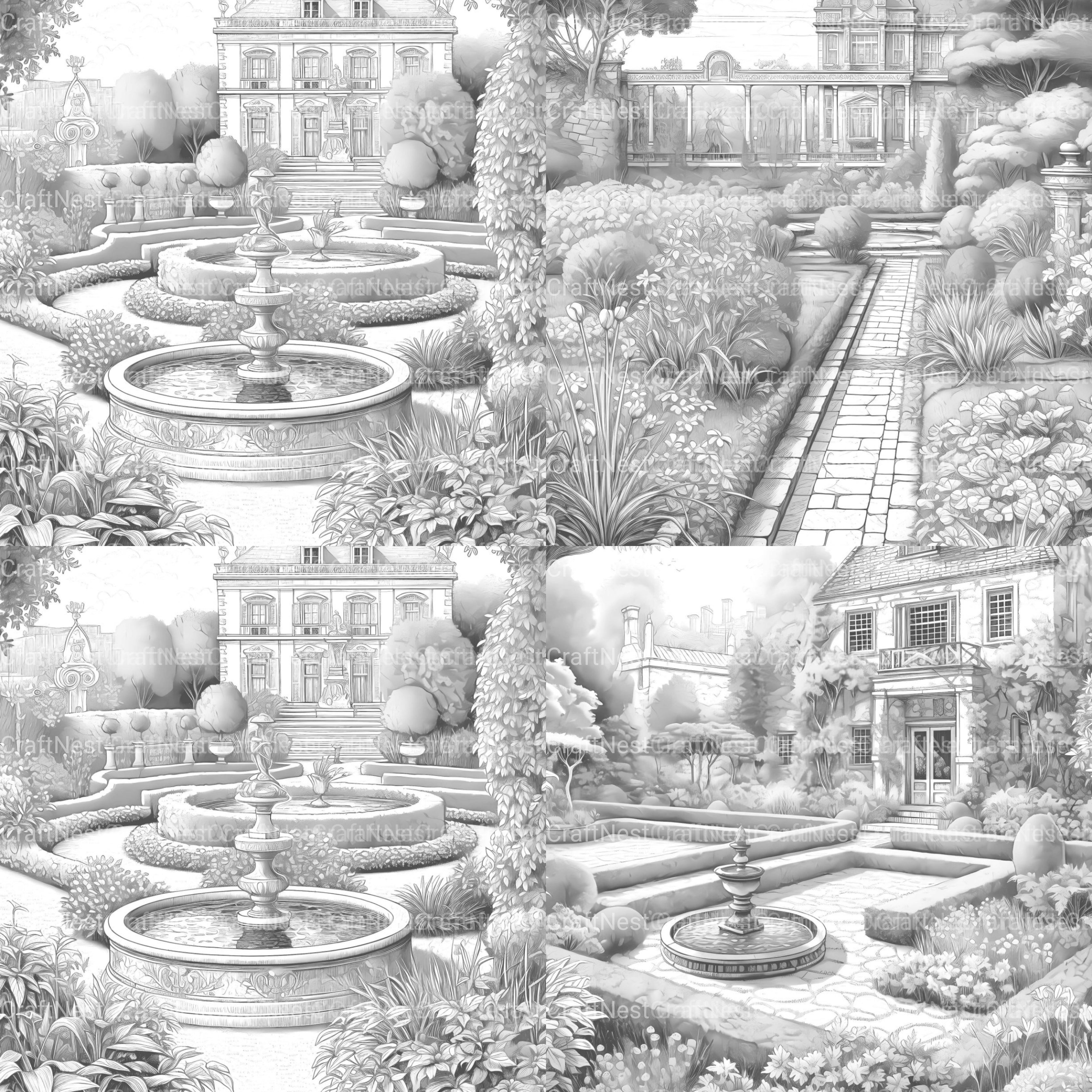 Formal Garden Coloring Book - CraftNest - Digital Crafting and Art