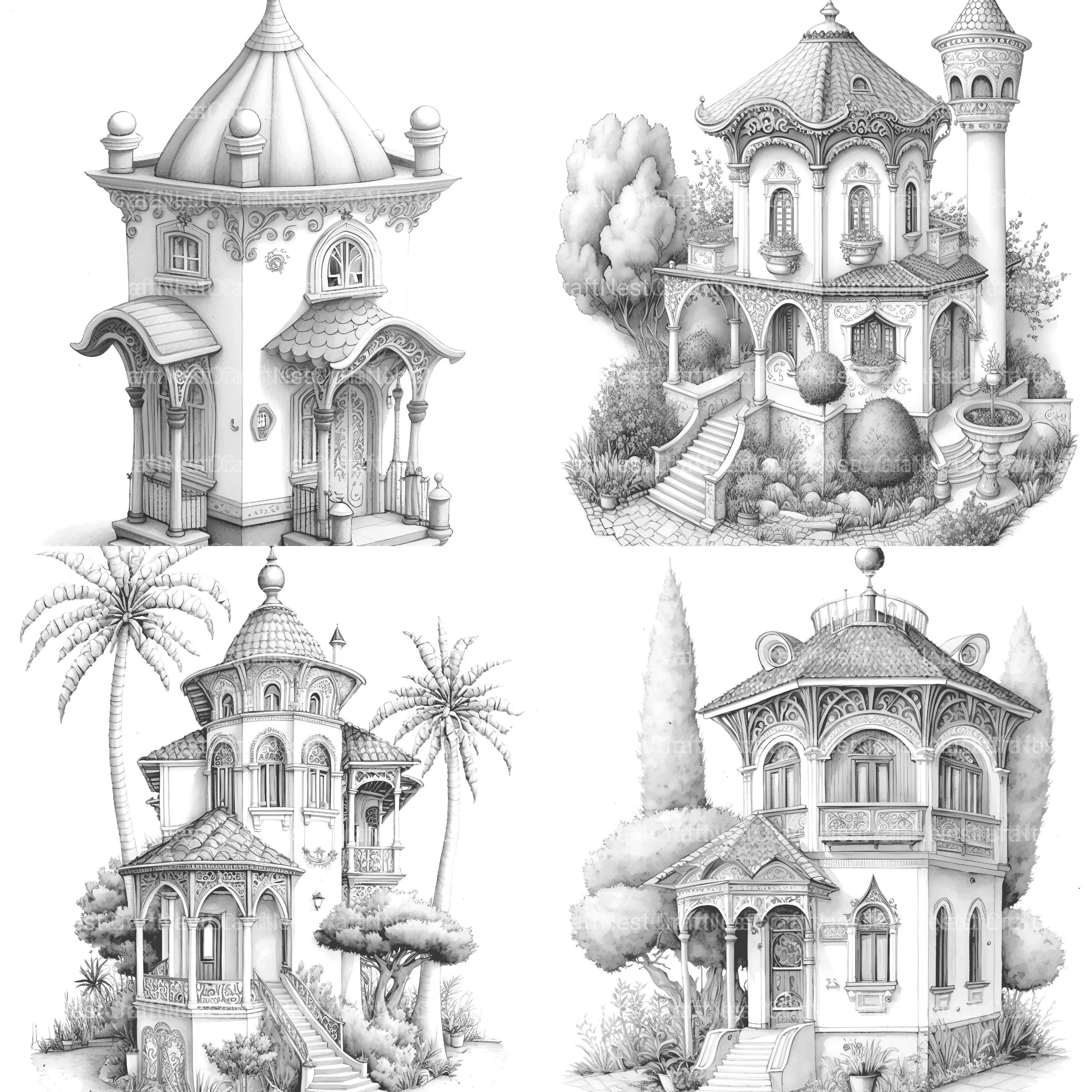 Turkish Tiny House Coloring Book - CraftNest - Digital Crafting and Art