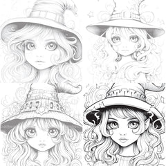 Cute Witch Coloring Book - CraftNest - Digital Crafting and Art