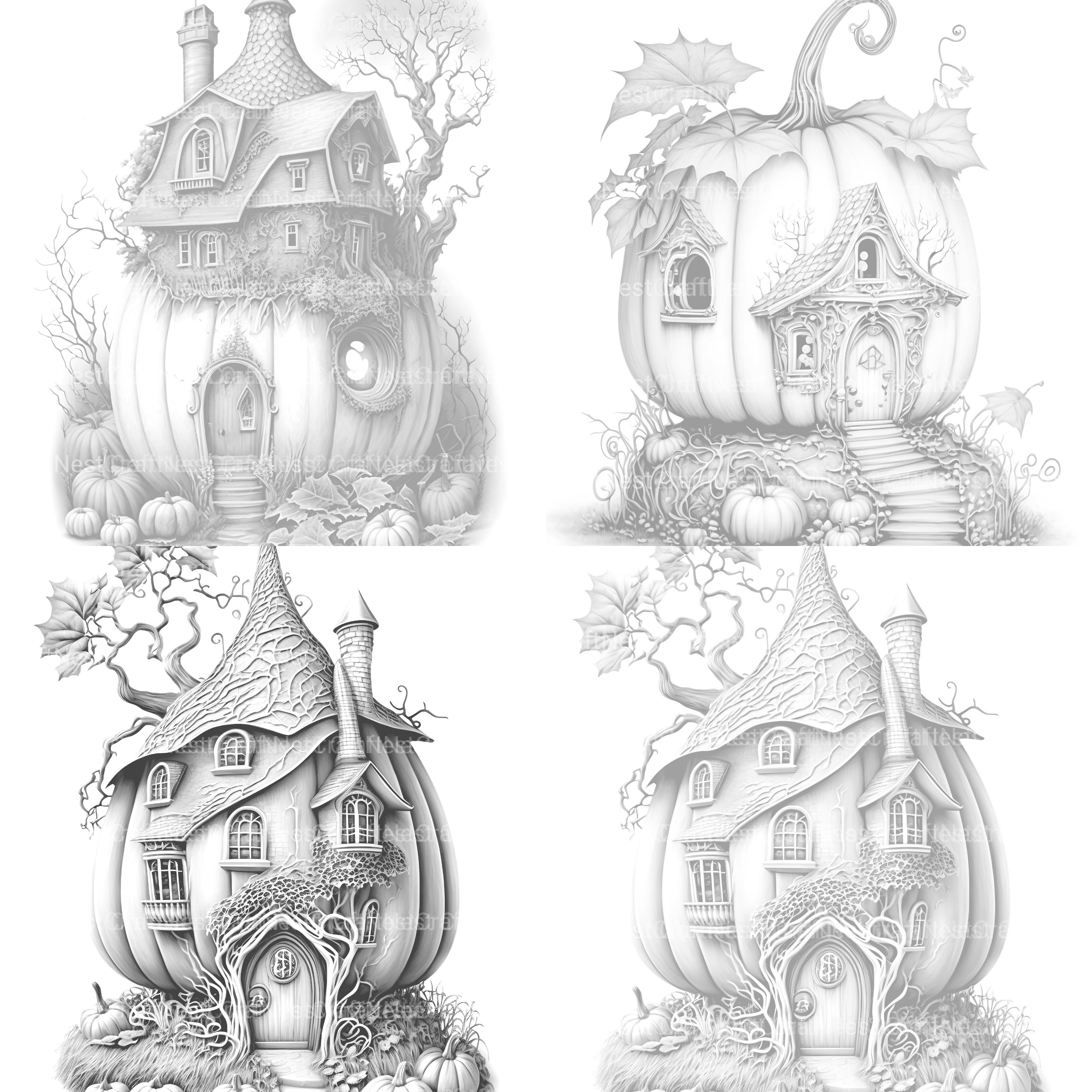 Pumpkin Fairy House Coloring Book - CraftNest - Digital Crafting and Art