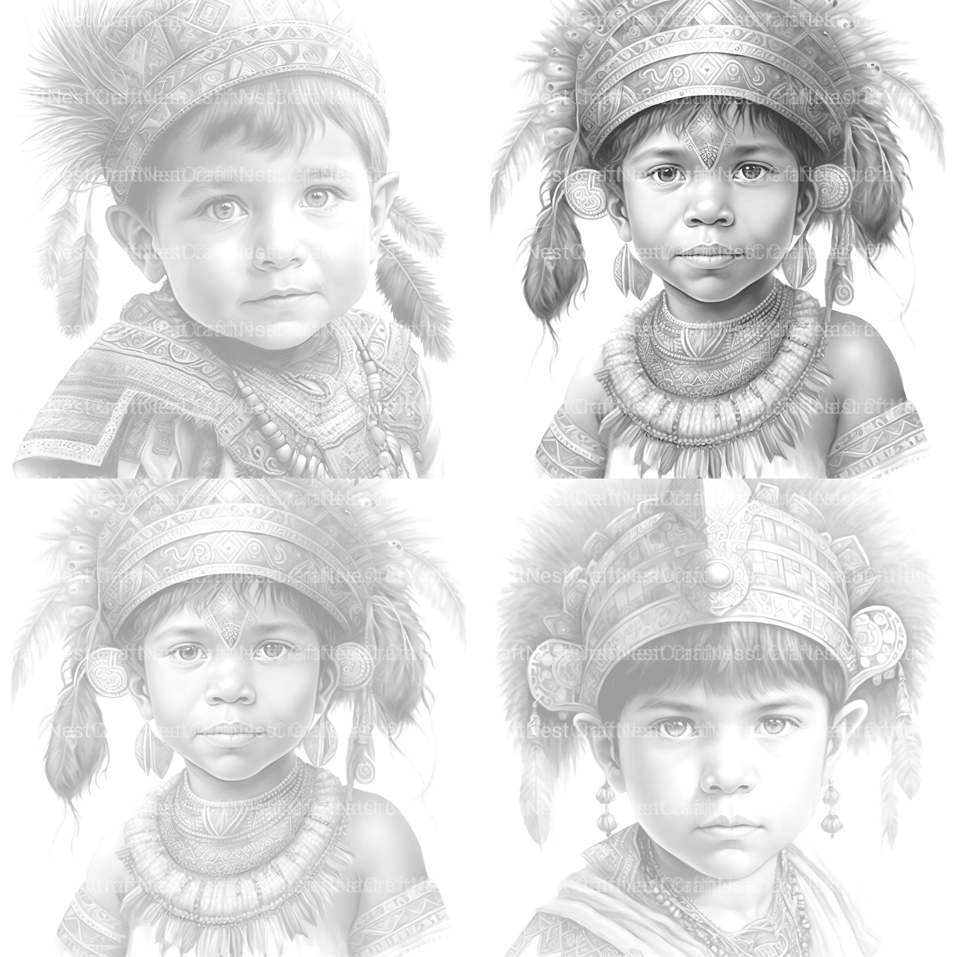 Inca Girl Coloring Book - CraftNest - Digital Crafting and Art
