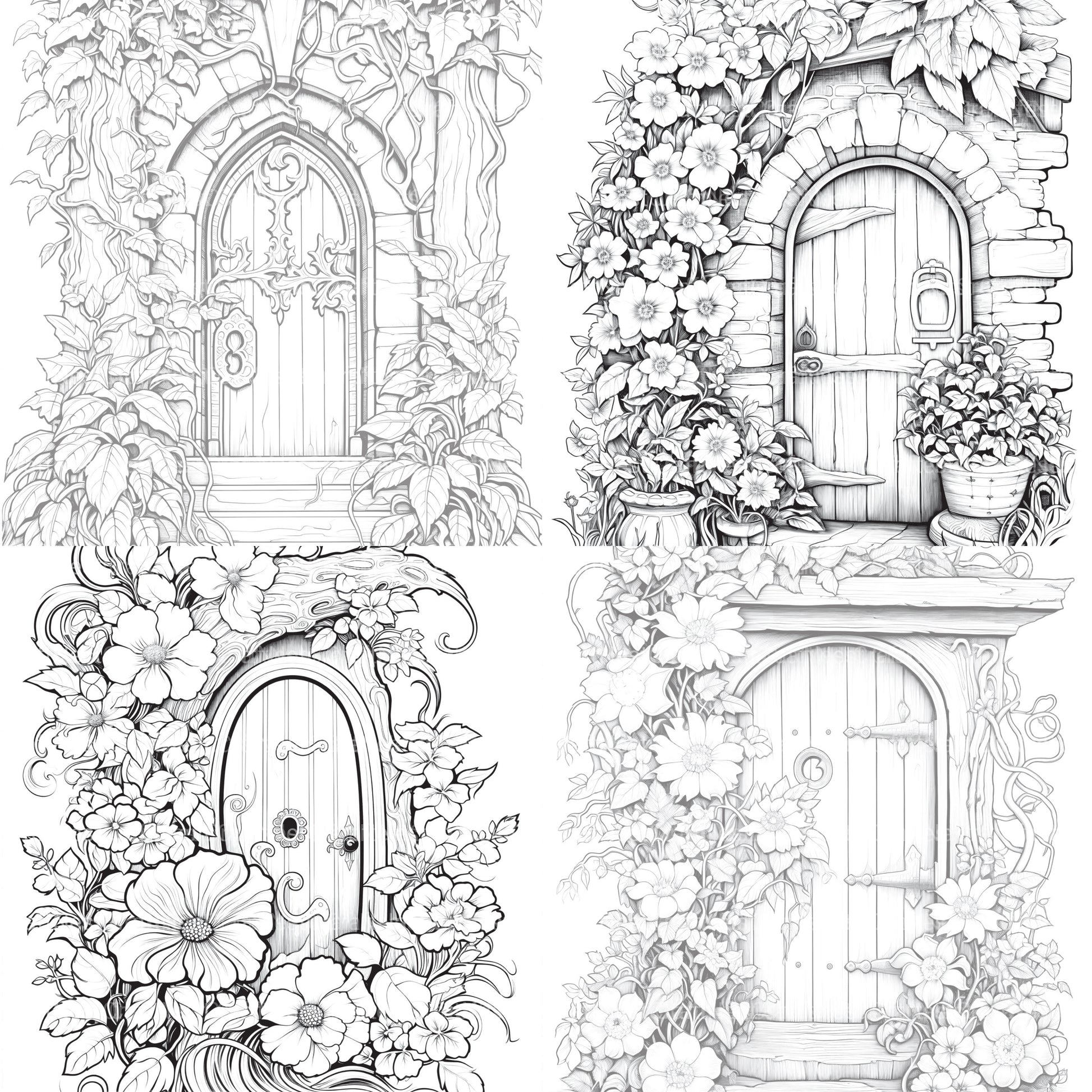 Blooming Door Coloring Book - CraftNest - Digital Crafting and Art