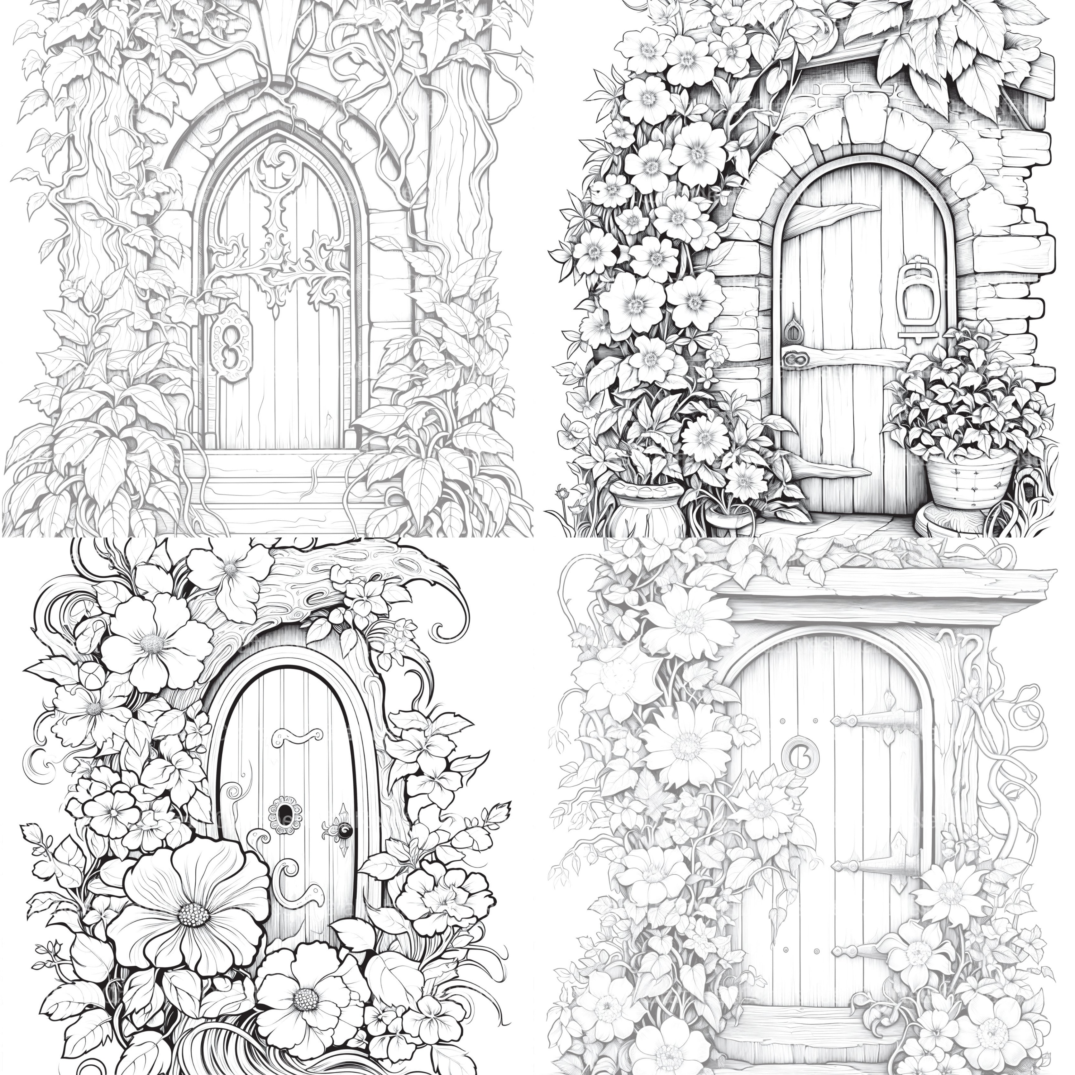 Blooming Door Coloring Book - CraftNest - Digital Crafting and Art
