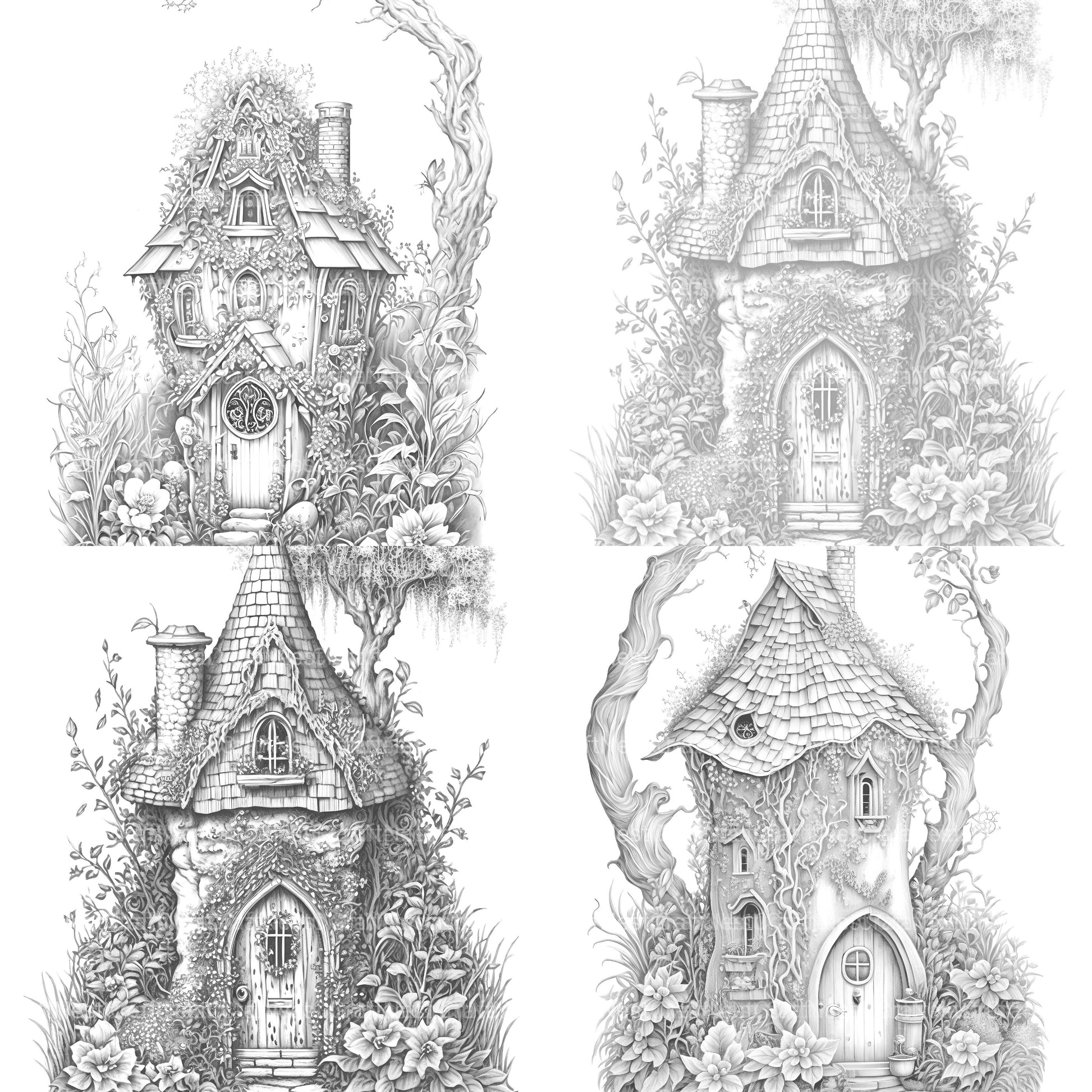 Secret Garden Fairy House Coloring Book - CraftNest - Digital Crafting and Art