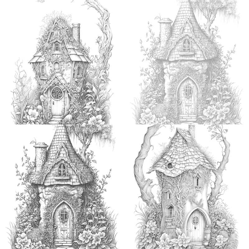 Secret Garden Fairy House Coloring Book - CraftNest - Digital Crafting and Art