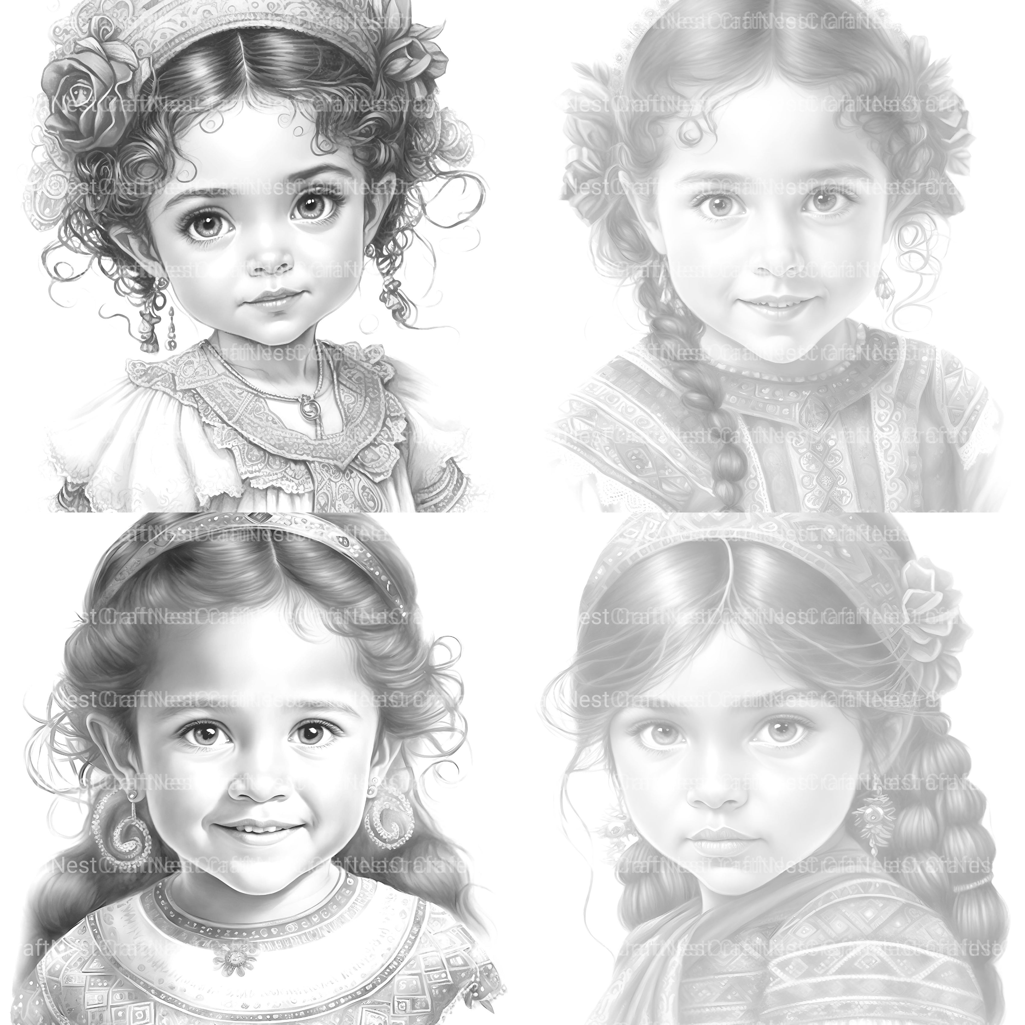 Cute Mexican Girl Coloring Book - CraftNest - Digital Crafting and Art