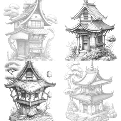Japanese Tiny House Coloring Book - CraftNest - Digital Crafting and Art