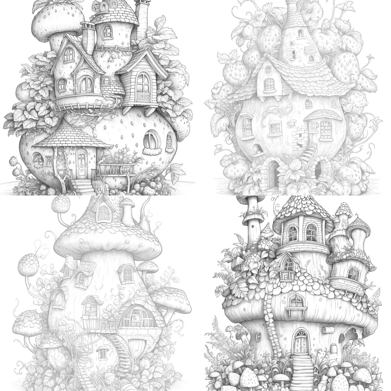 Strawberry Fairy House Coloring Book - CraftNest - Digital Crafting and Art