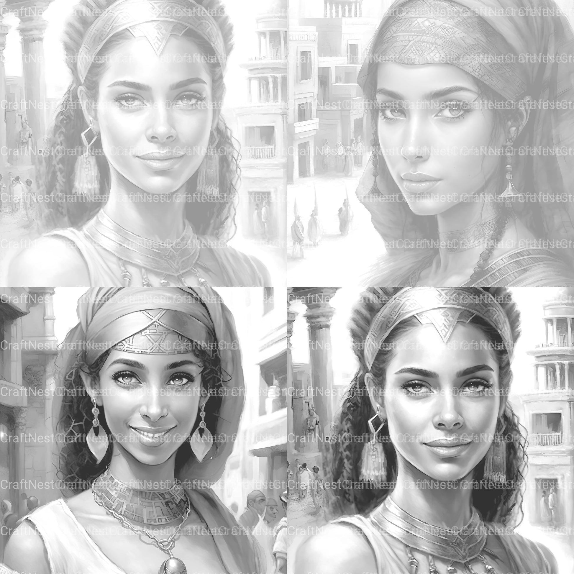 Egyptian Woman Coloring Book - CraftNest - Digital Crafting and Art