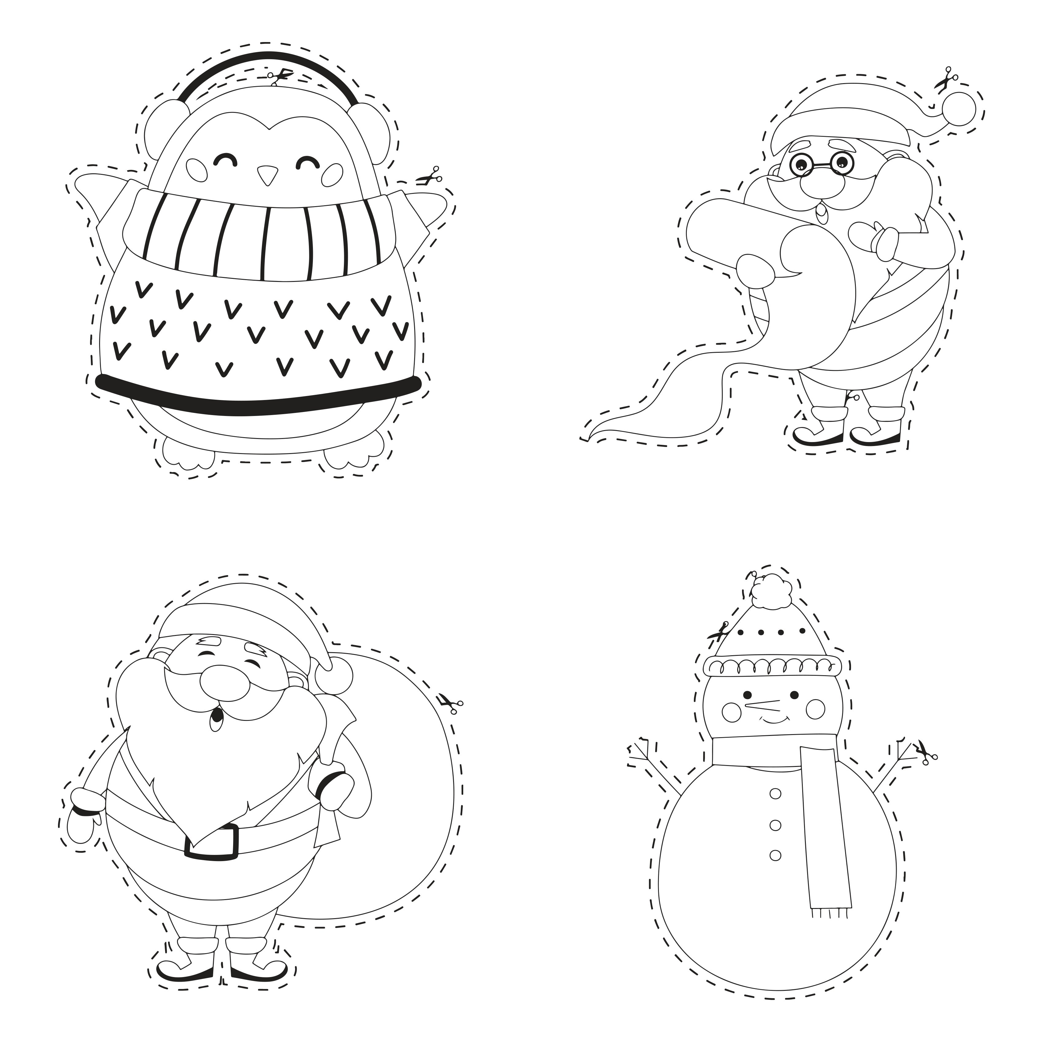 Kids Christmas Scissor Skill Coloring Book 1