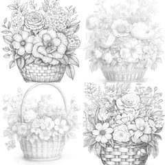 Flower Basket Coloring Book - CraftNest - Digital Crafting and Art