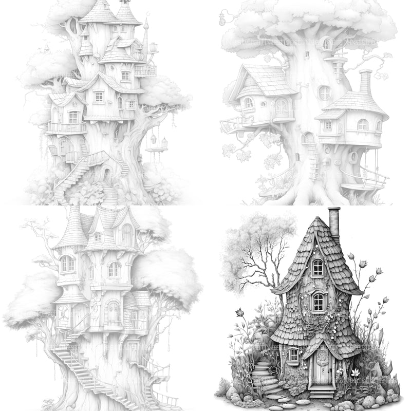 Fairy Houses 2 Coloring Book - CraftNest - Digital Crafting and Art