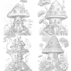 Magical Mushroom House Coloring Book - CraftNest - Digital Crafting and Art