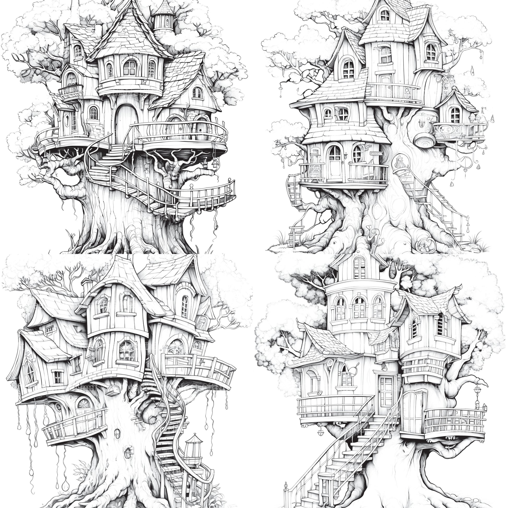 Treehouse Coloring Book - CraftNest - Digital Crafting and Art
