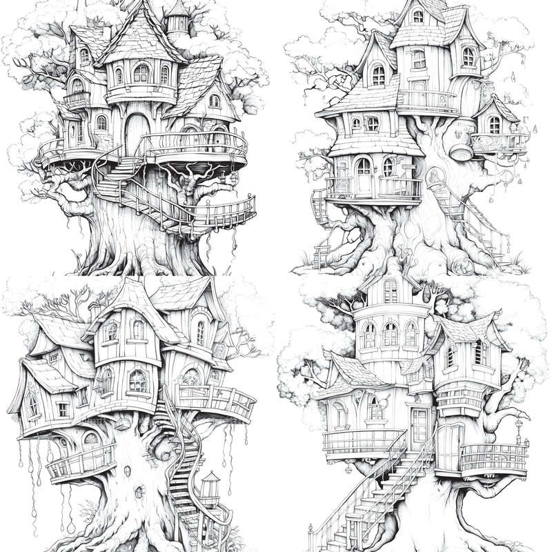 Treehouse Coloring Book - CraftNest - Digital Crafting and Art