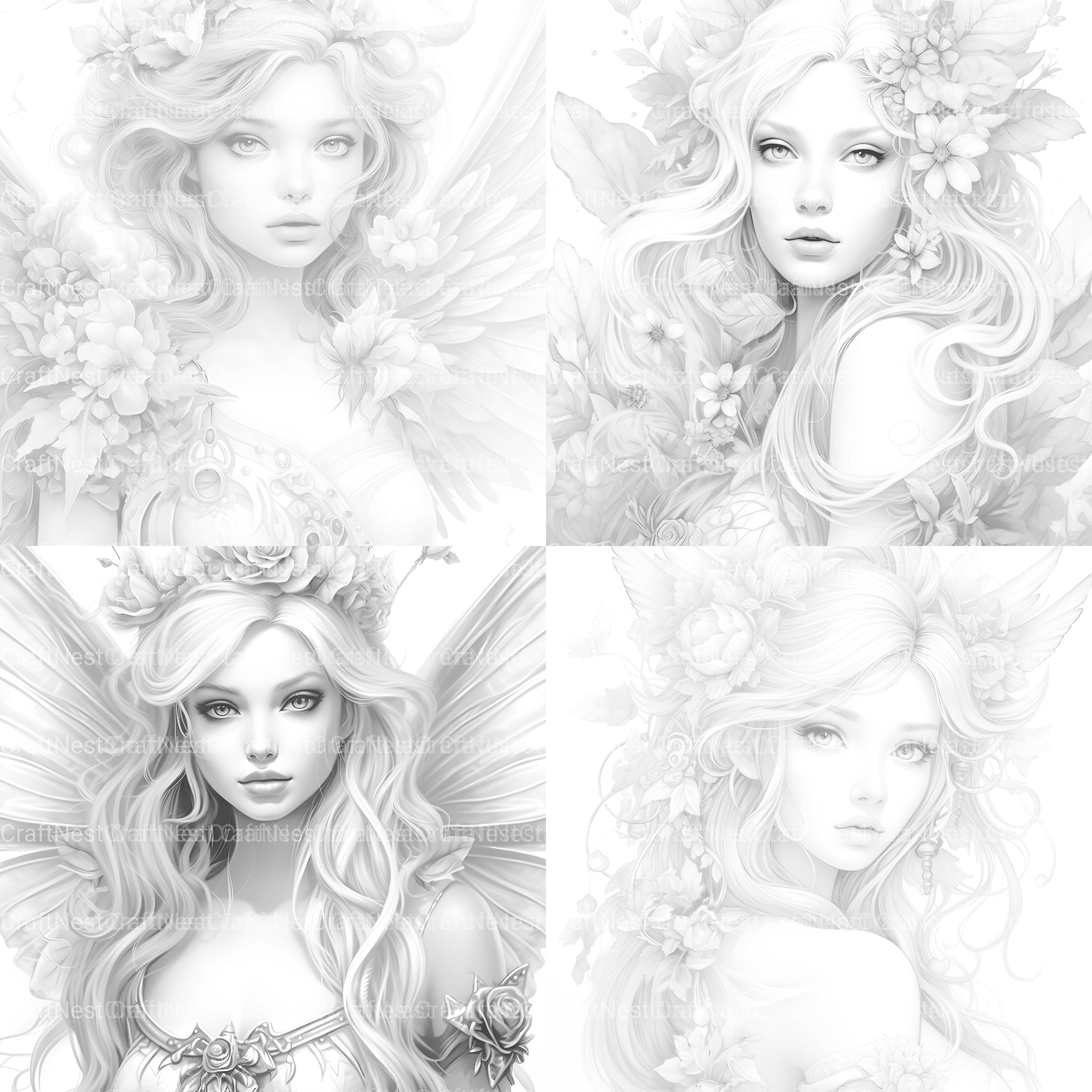 Beautiful Fairy Coloring Book - CraftNest - Digital Crafting and Art