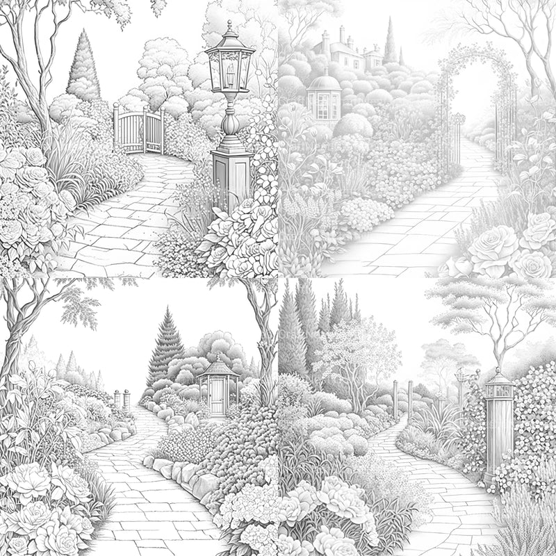 Garden Path Coloring Book - CraftNest - Digital Crafting and Art