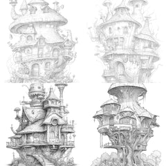 Futuristic Fairy House Coloring Book - CraftNest - Digital Crafting and Art