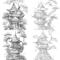 Japanese Fairy House Coloring Book - CraftNest - Digital Crafting and Art