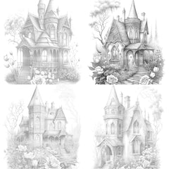 Gothic House Coloring Book - CraftNest - Digital Crafting and Art