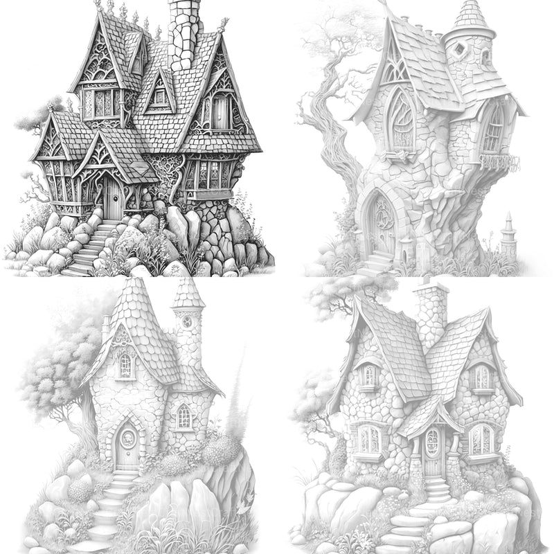 Stone Fairy House Coloring Book - CraftNest - Digital Crafting and Art
