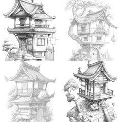 Japanese Tiny House Coloring Book - CraftNest - Digital Crafting and Art