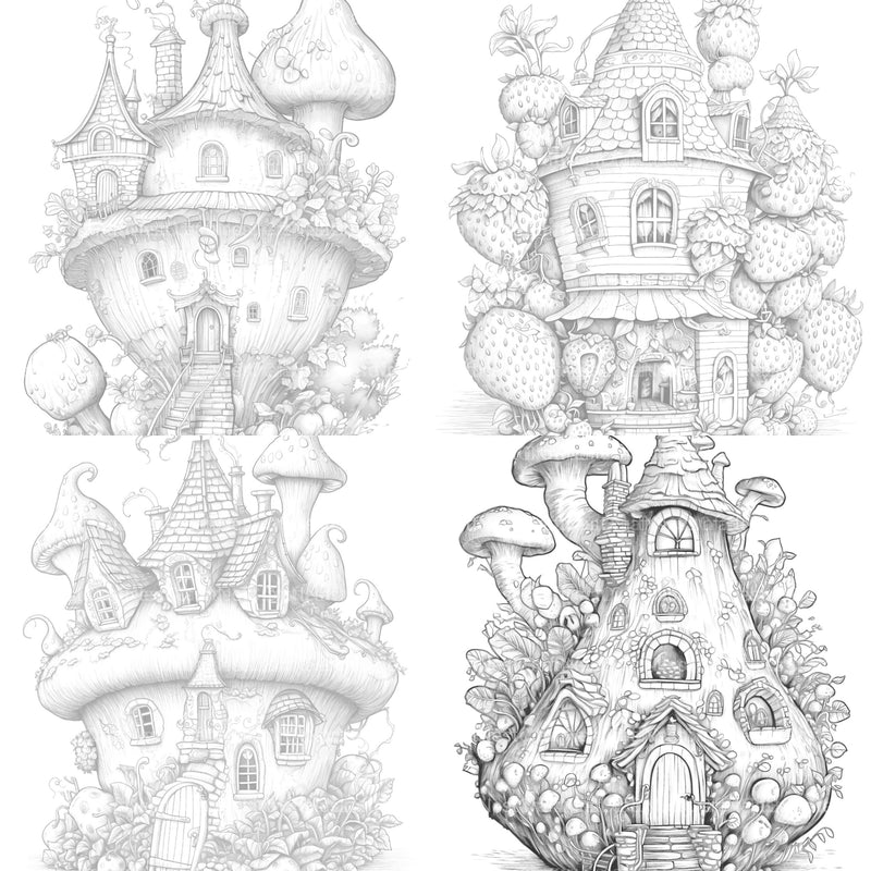 Strawberry Fairy House Coloring Book - CraftNest - Digital Crafting and Art