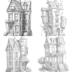 Townhouse Tiny House Coloring Book - CraftNest - Digital Crafting and Art