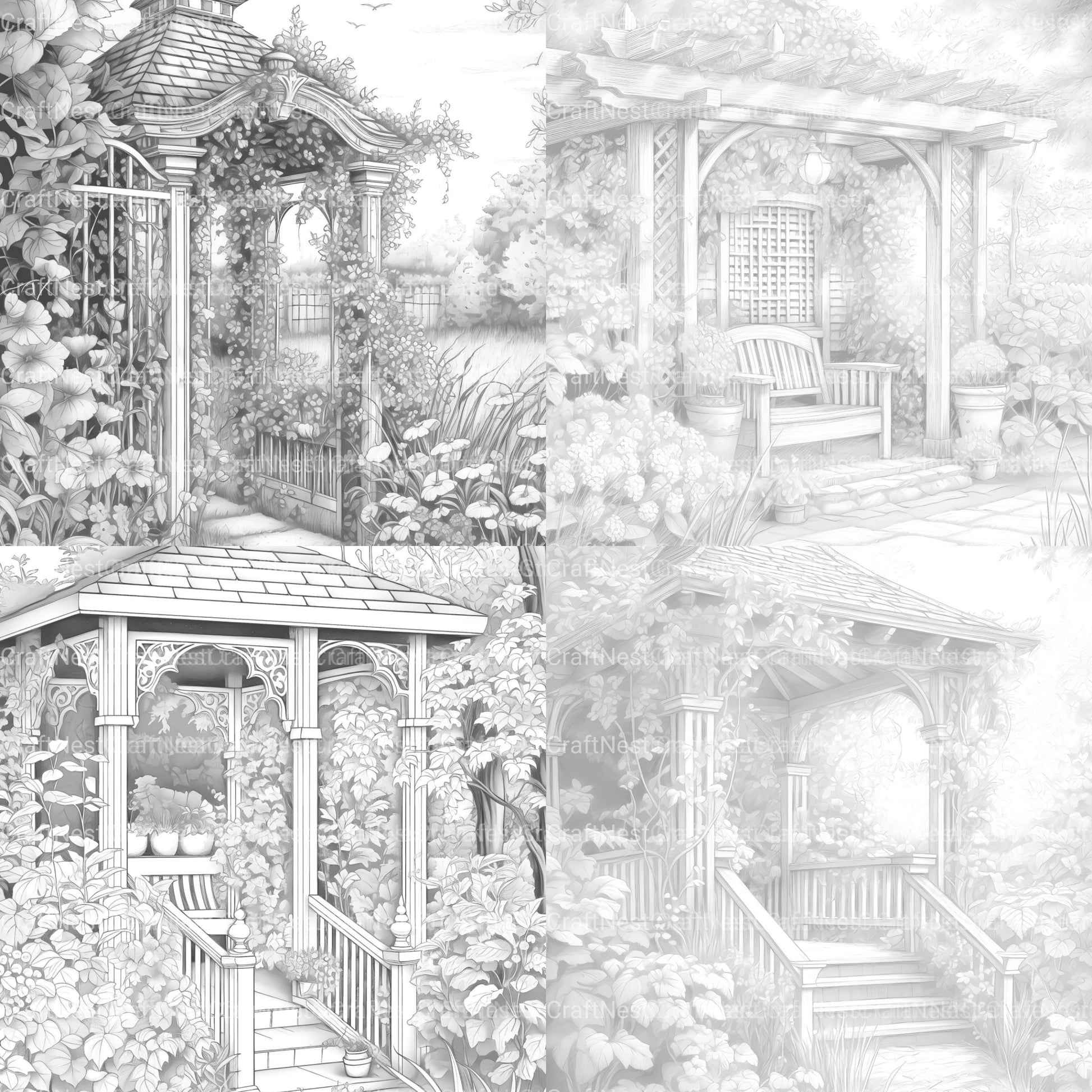 Garden Arbor Coloring Book - CraftNest - Digital Crafting and Art