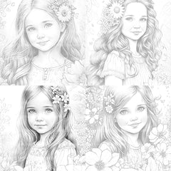 Flower Girl Coloring Book - CraftNest - Digital Crafting and Art