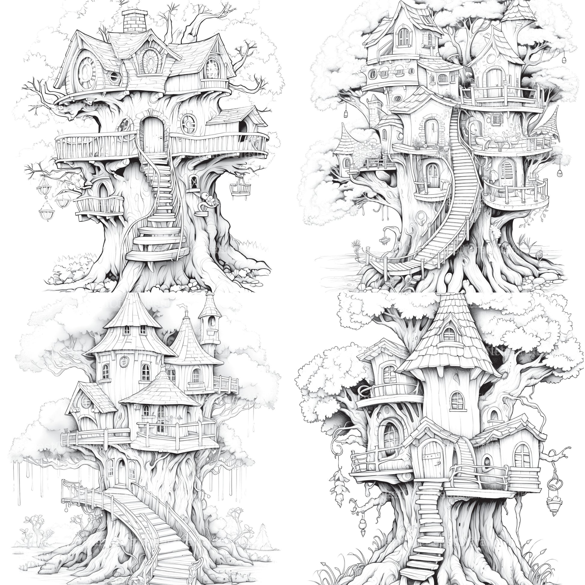 Treehouse Coloring Book - CraftNest - Digital Crafting and Art