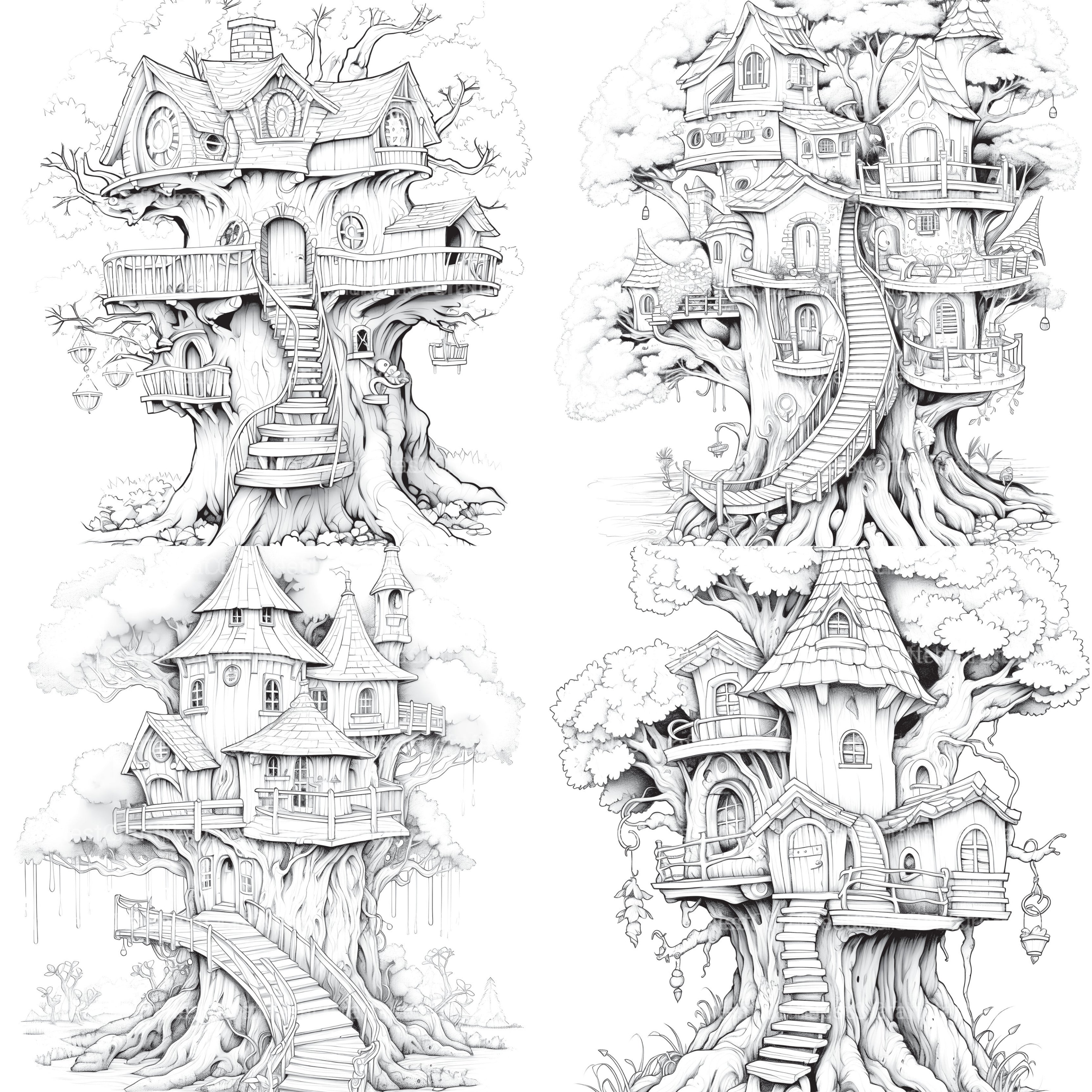 Treehouse Coloring Book - CraftNest - Digital Crafting and Art