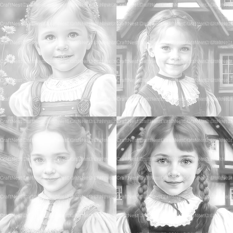 Bavarian Girl Coloring Book - CraftNest - Digital Crafting and Art