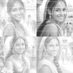 Indian Woman Coloring Book - CraftNest - Digital Crafting and Art