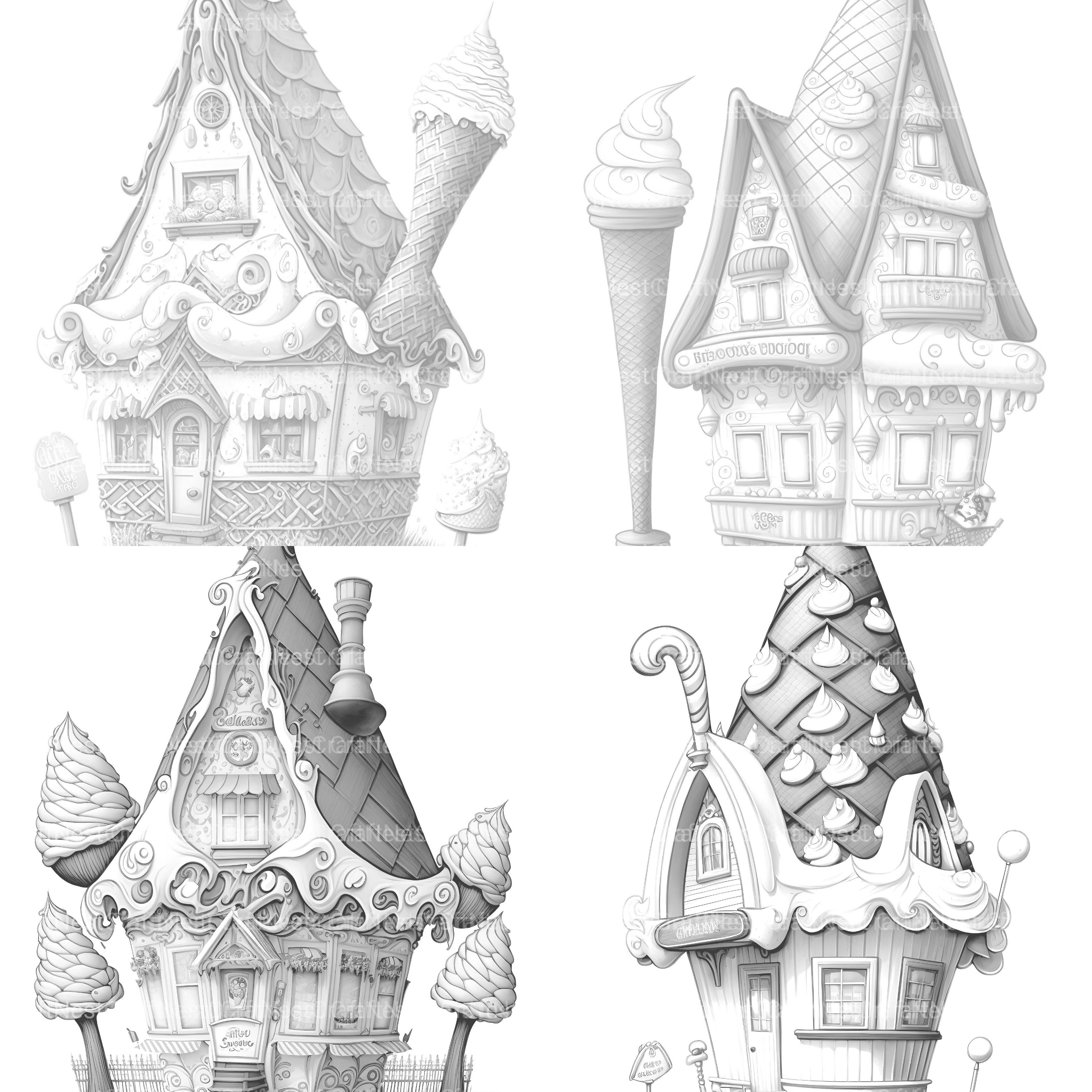 Ice Cream House Coloring Book - CraftNest - Digital Crafting and Art