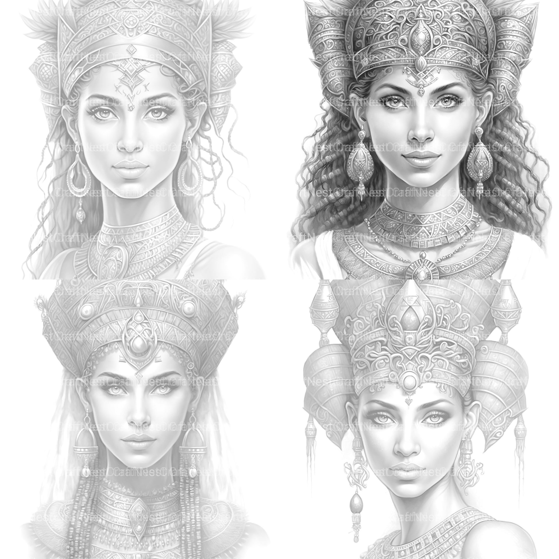 Ancient Egypt Queen Coloring Book - CraftNest - Digital Crafting and Art