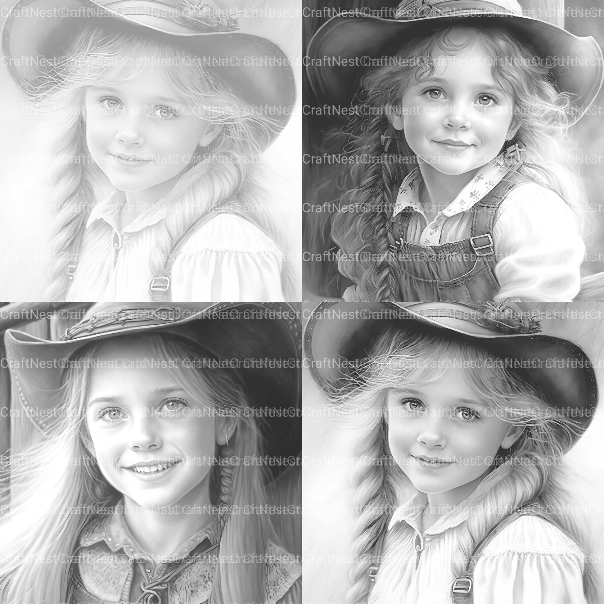 Country Girl Coloring Book - CraftNest - Digital Crafting and Art