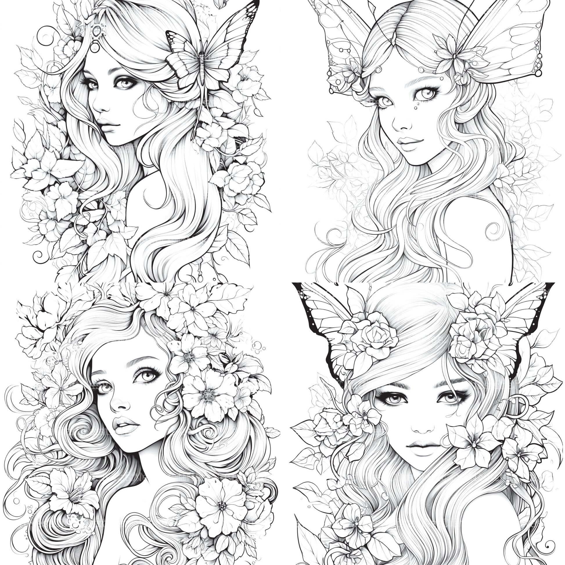 Beautiful Fairies Coloring Book - CraftNest - Digital Crafting and Art