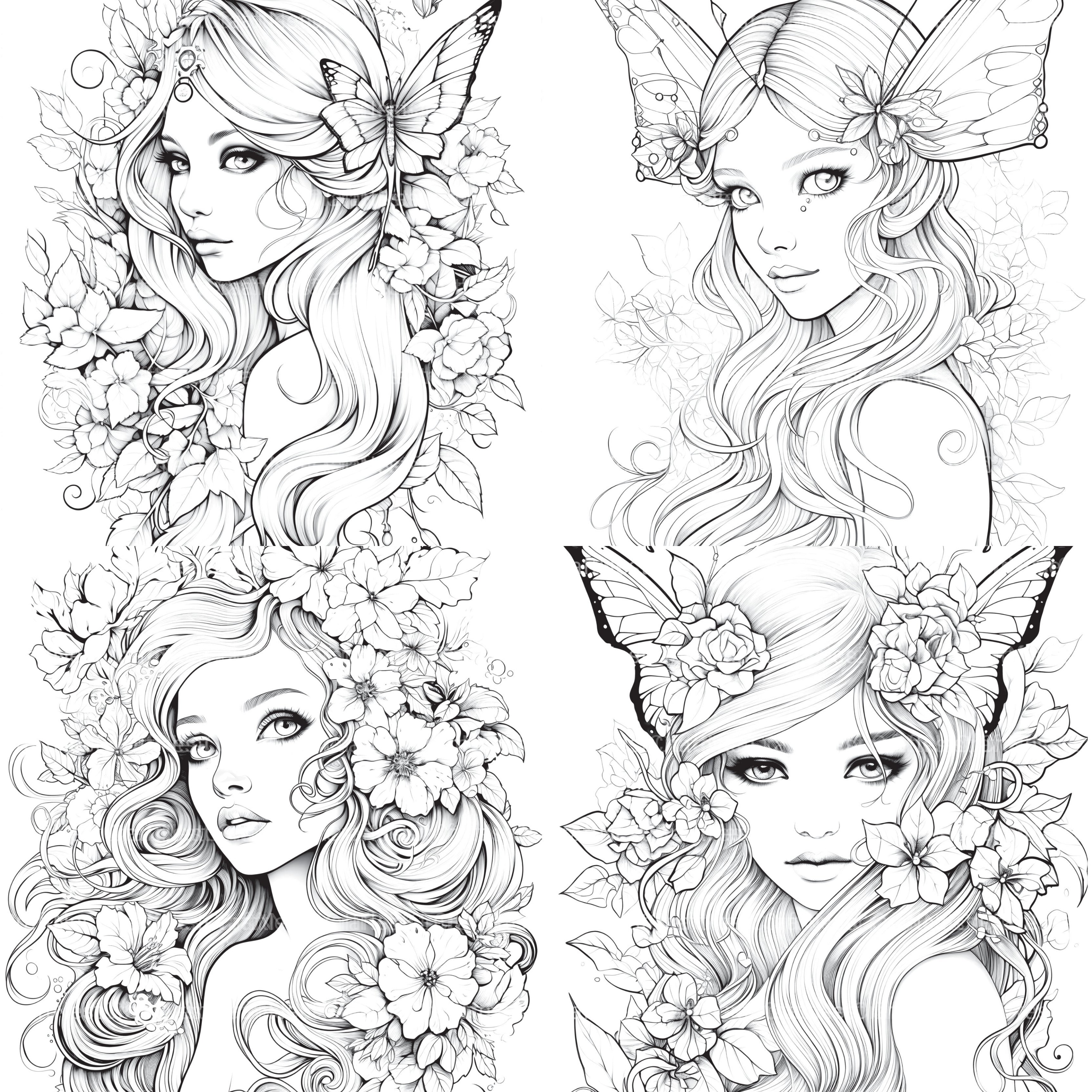 Beautiful Fairies Coloring Book - CraftNest - Digital Crafting and Art